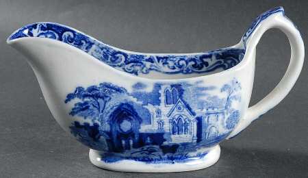 Abbey (Transferware, Scalloped) Gravy Boat