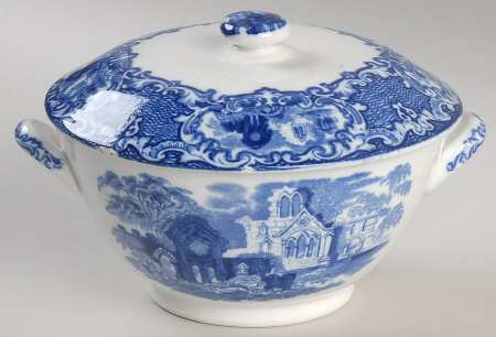 Abbey (Transferware, Scalloped) Mini Round Covered Vegetable