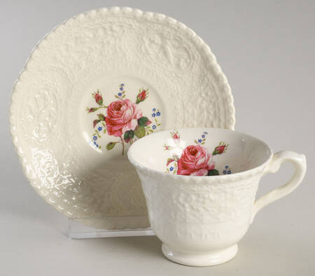 Birbeck Rose Pink Footed Demitasse Cup & Saucer Set