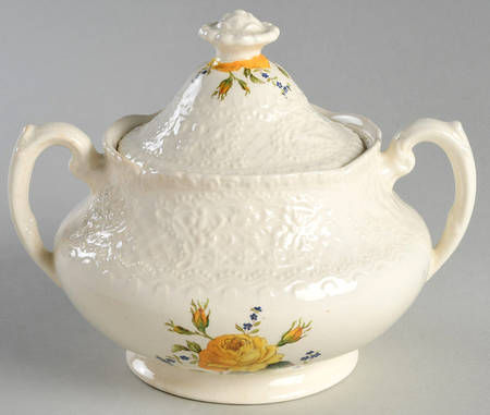 Birbeck Rose Yellow Sugar Bowl & Lid