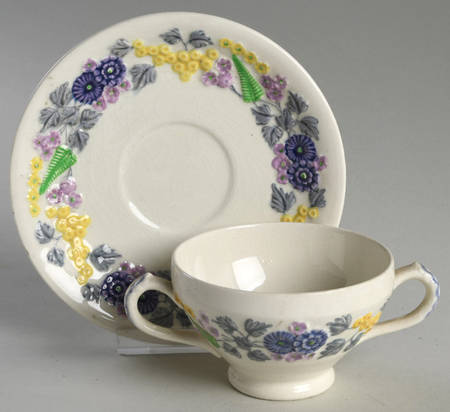 Devon Footed Bouillon Cup & Saucer