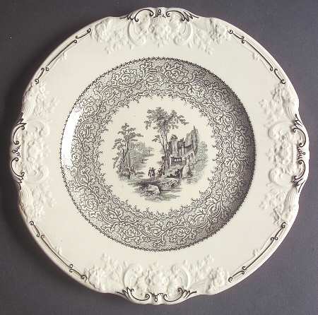 Genoa Black and White Dinner Plate