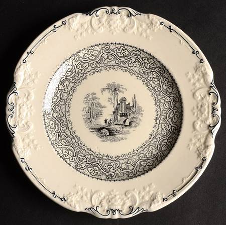Genoa Black and White Dessert/Pie Plate