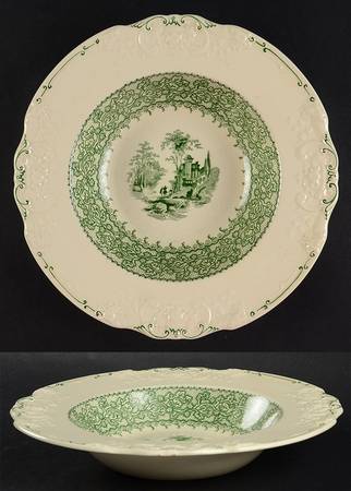 Genoa Green Rim Soup Bowl