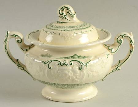 Genoa Green Sugar Bowl & Lid