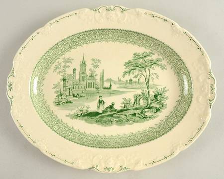Genoa Green 13" Oval Serving Platter