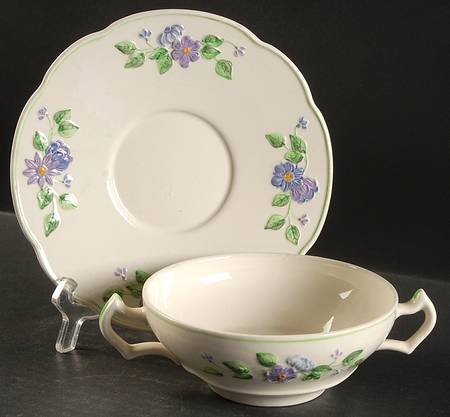 Maytime Flat Cream Soup Bowl & Saucer Set