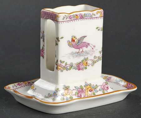 Paradise Pink Ashtray with Attached Match Holder
