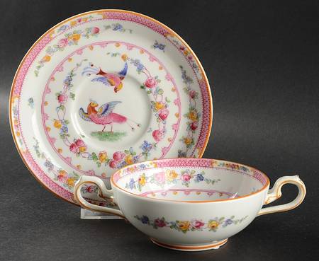 Paradise Pink Flat Cream Soup Bowl & Saucer Set