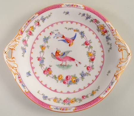 Paradise Pink Handled Cake Plate