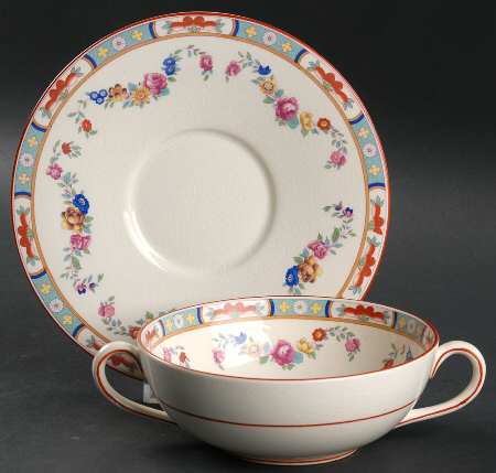 The Rosedale Flat Cream Soup Bowl & Saucer Set