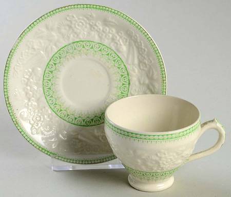 Shannon Green Footed Demitasse Cup & Saucer Set