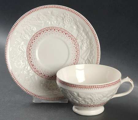 Shannon Pink Footed Cup & Saucer Set