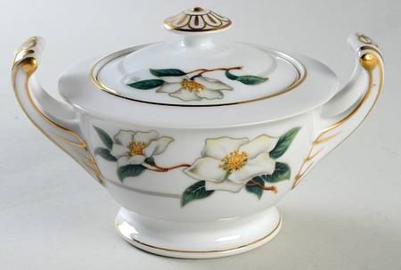 Christmas Rose Sugar Bowl & Lid