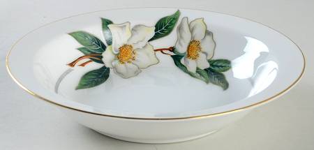 Christmas Rose Rim Soup Bowl