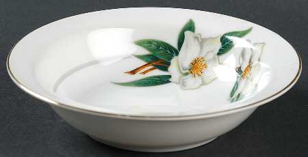 Christmas Rose Rim Fruit/Dessert (Sauce) Bowl