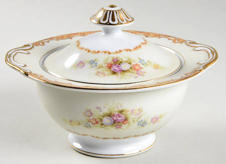 Tan Traditional Sugar Bowl & Lid