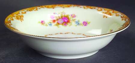 Tan Traditional Rim Fruit/Dessert (Sauce) Bowl