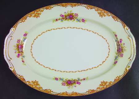 Tan Traditional 12" Oval Serving Platter