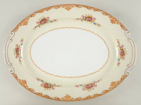 Tan Traditional 16" Oval Serving Platter