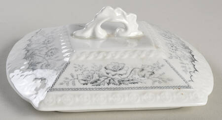 Sylvan Blue (Scalloped) Lid for Square Butter