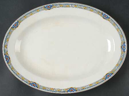 Sheraton (Floral Band on Rim) 14" Oval Serving Platter