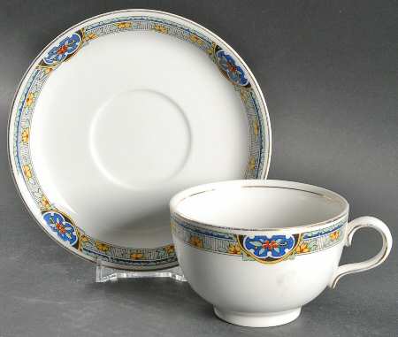 Sheraton (Floral Band on Rim) Footed Cup & Saucer Set