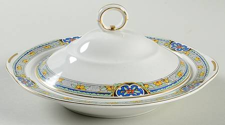 Sheraton (Floral Band on Rim) Round Covered Butter