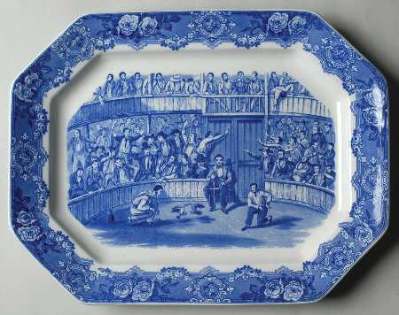 Spanish Festivities Blue 14" Oval Serving Platter