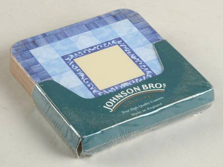 Ice Blue (4 Pc) Cork Back Square Coaster Set