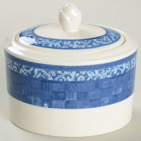 Ice Blue Sugar Bowl & Lid