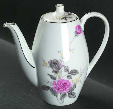 Platinum Rose Mini Coffee Pot & Lid