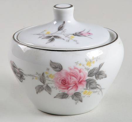 Platinum Rose Mini Sugar Bowl & Lid