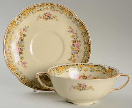 Autumn Flat Cream Soup Bowl & Saucer Set