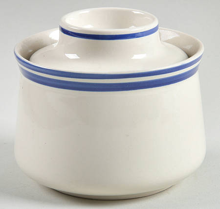 Circle Blue Sugar Bowl & Lid