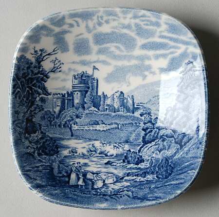 Castle Story Blue 4" Square Ashtray