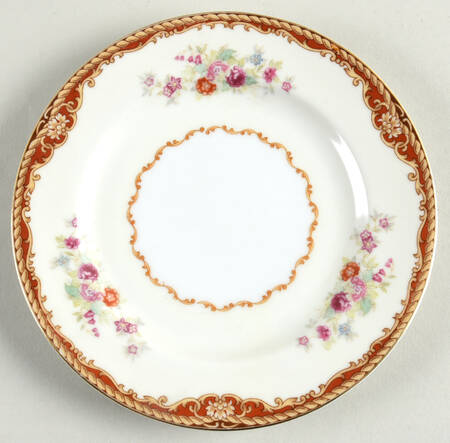 Red Traditional Bread & Butter Plate