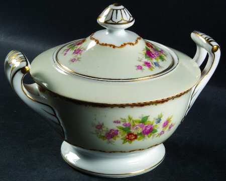 Red Traditional Sugar Bowl & Lid