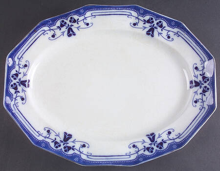 Royston (Gold Trim) 14" Oval Serving Platter
