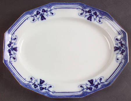 Royston (Gold Trim) 10" Oval Serving Platter