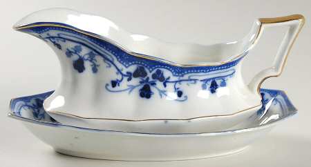 Royston (Gold Trim) Gravy Boat & Underplate/Relish