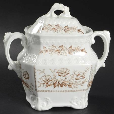 Sylvan Brown (Scalloped) Sugar Bowl & Lid