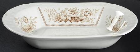 Sylvan Brown (Scalloped) 9" Oval Vegetable Bowl