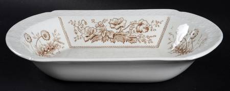 Sylvan Brown (Scalloped) 10" Oval Vegetable Bowl