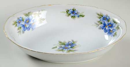 Blue Violet 10" Oval Vegetable Bowl