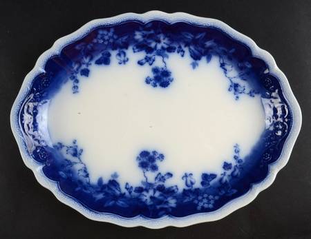 Clayton (Flow Blue, No Trim) 14" Oval Serving Platter