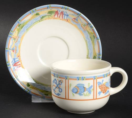 Seaside Flat Cup & Saucer Set