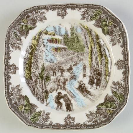 Friendly Village, The (Christmas) Square Accent Salad Plate