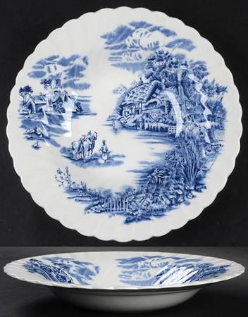 Happy England Blue Rim Soup Bowl
