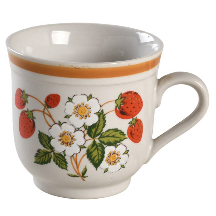 Strawberries N Cream (Coupe Quarter Inch Rim) Flat Cup